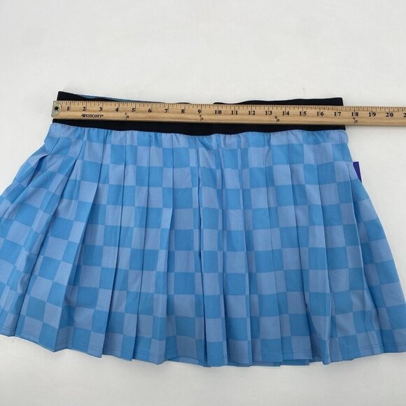 Joy Lab Size XL Pleated Mini Tennis Skort Activewear Blue Checkered Preppy NWT - Picture 5 of 10